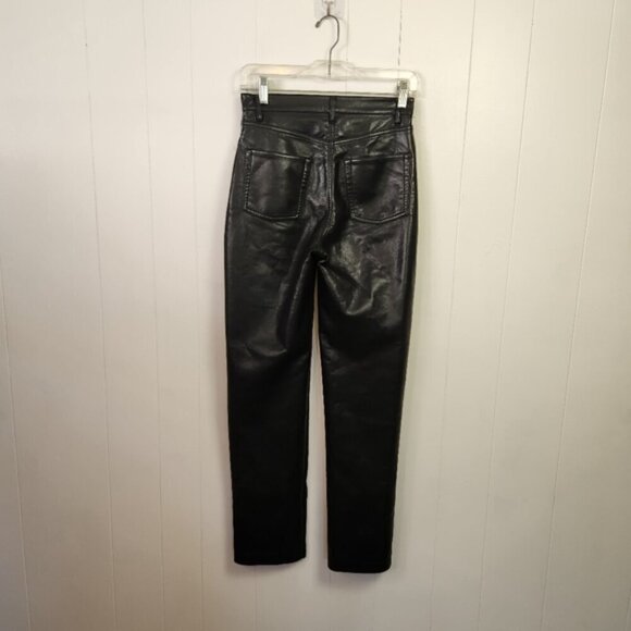 Aritzia Wilfred The Melina Pant Black Vegan Leather Straight Leg Pants High Rise - Picture 4 of 11